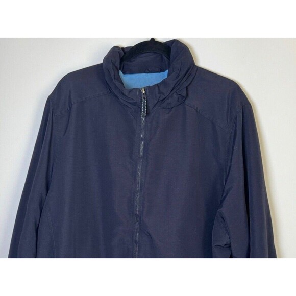 Lands End Womens 3X Navy Blue Full Zip Jacket Packable Hood Nylon Mesh Lining - Picture 2 of 16